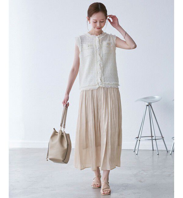 Rope&rsquo;Picnic「シャイニーリラックスプリーツスカート」|スカート|
