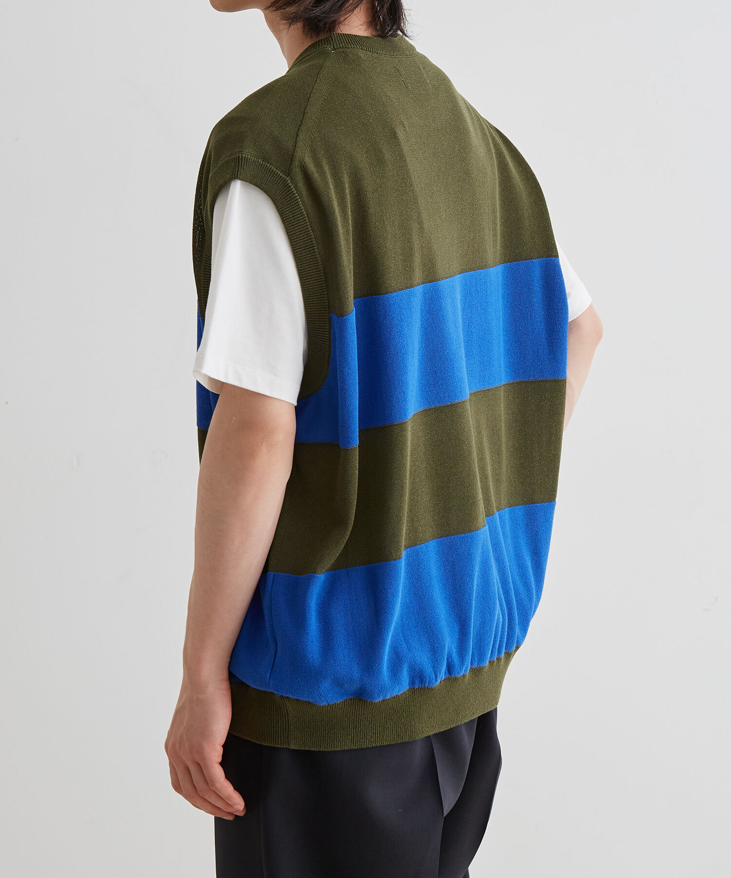 ADAM ET ROPE'「WASHI MIX ボーダー ニット ベスト」|ベスト・ジレ|