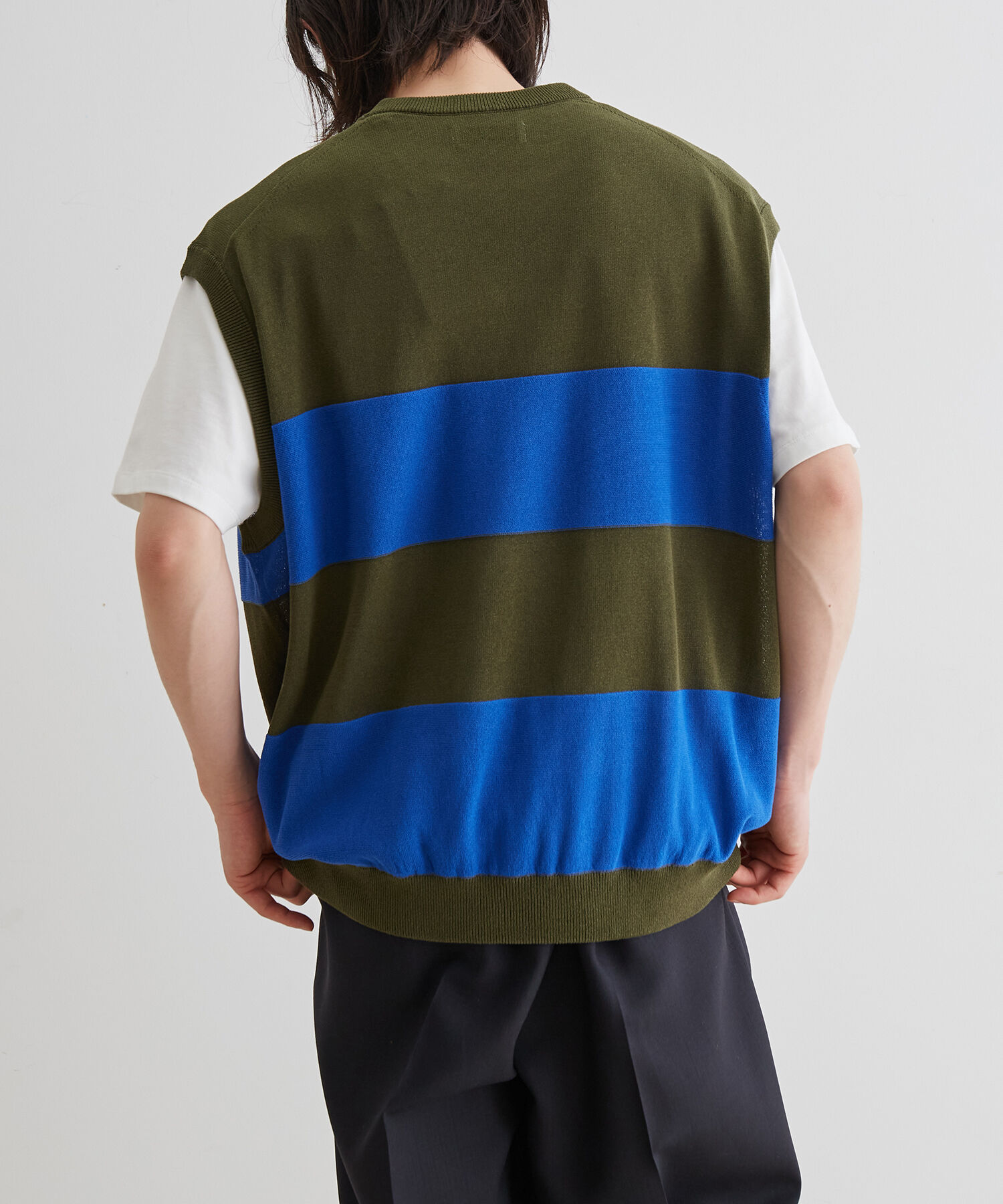 ADAM ET ROPE'「WASHI MIX ボーダー ニット ベスト」|ベスト・ジレ|