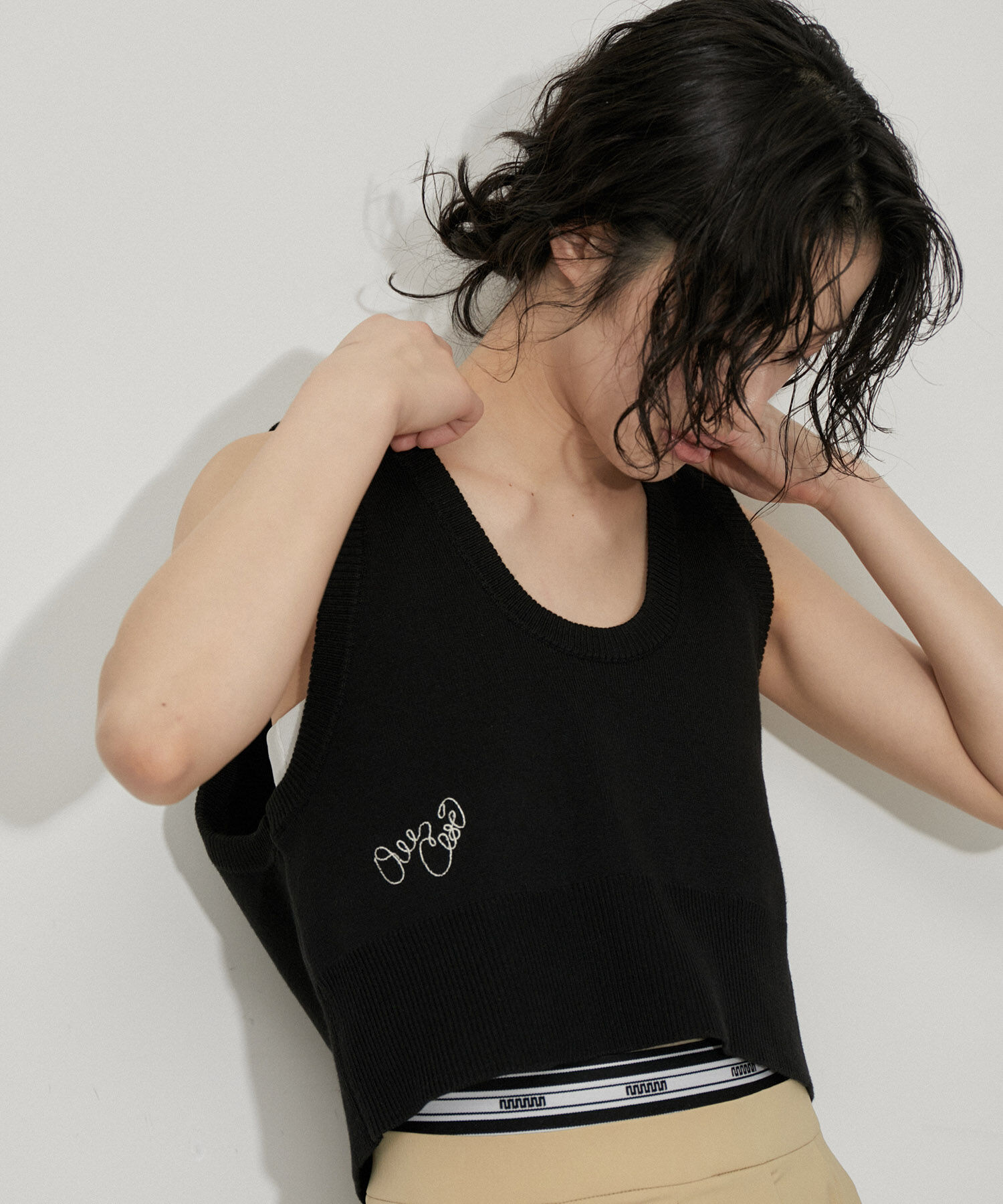 ADAM ET ROPE'「【WEB限定・洗える】ニットビスチェベスト」|ベスト・ジレ|