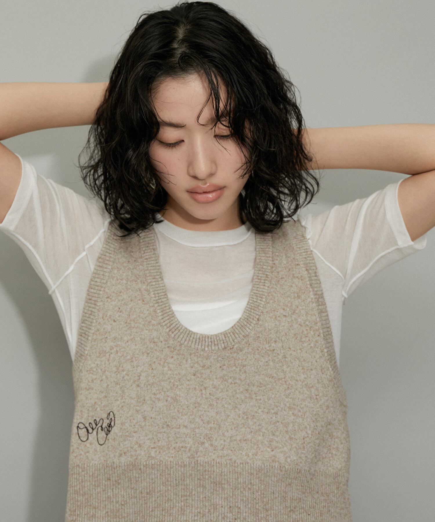 ADAM ET ROPE'「【WEB限定・洗える】ニットビスチェベスト」|ベスト・ジレ|