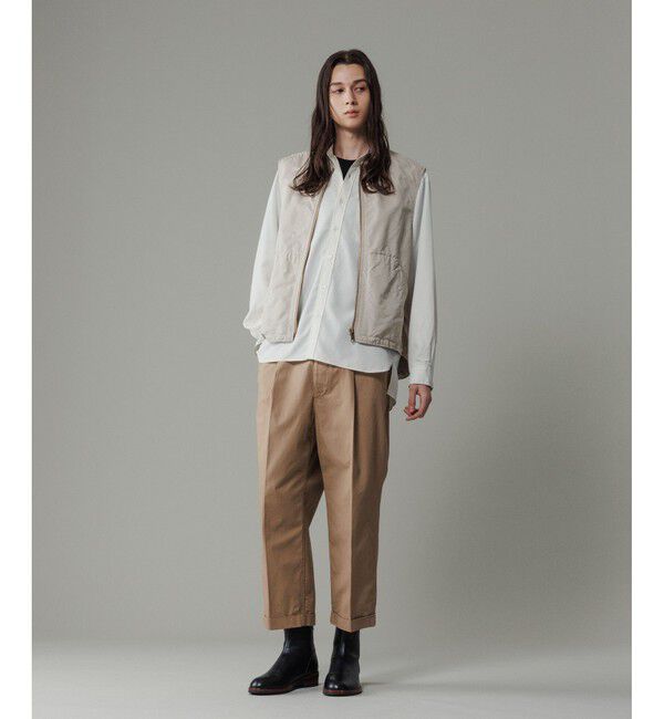 ADAM ET ROPE'「【小松マテーレ】ジップ ベスト / コンパクトサテン 」|ベスト・ジレ|