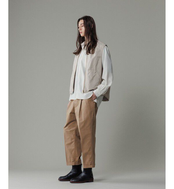 ADAM ET ROPE'「【小松マテーレ】ジップ ベスト / コンパクトサテン 」|ベスト・ジレ|