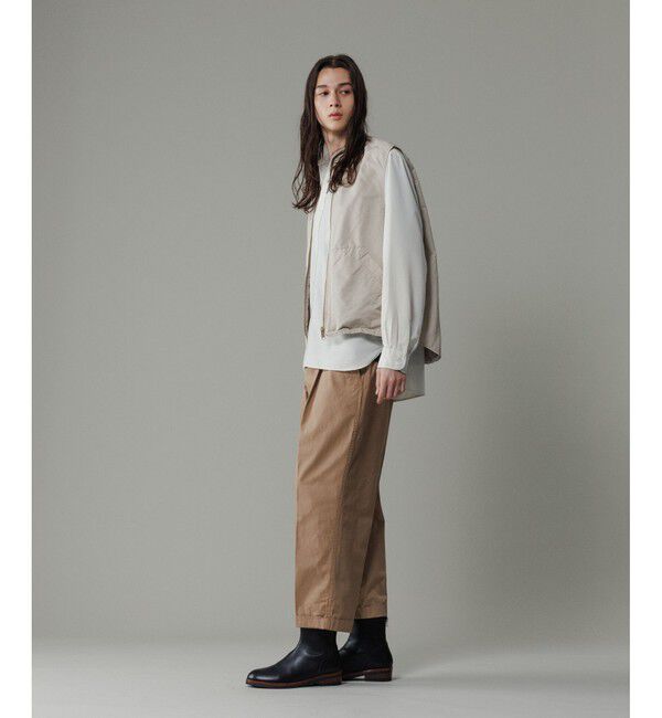 ADAM ET ROPE'「【小松マテーレ】ジップ ベスト / コンパクトサテン 」|ベスト・ジレ|