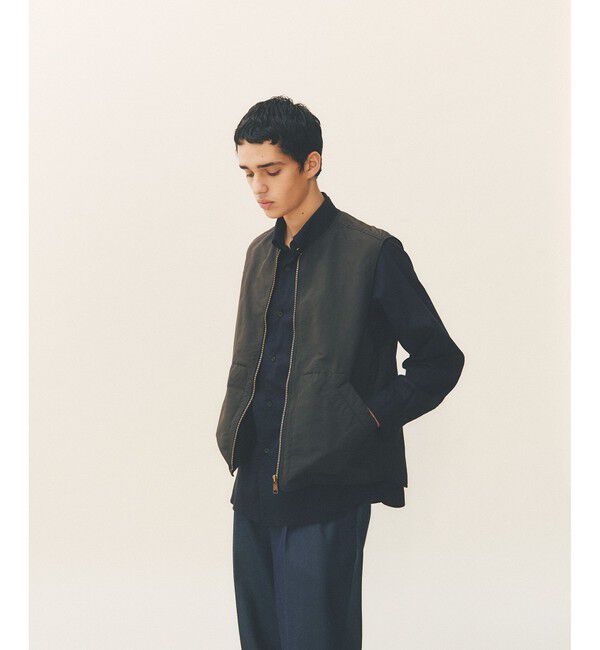 ADAM ET ROPE'「【小松マテーレ】ジップ ベスト / コンパクトサテン 」|ベスト・ジレ|