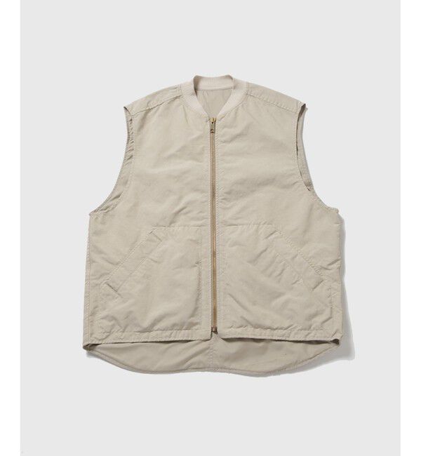 ADAM ET ROPE'「【小松マテーレ】ジップ ベスト / コンパクトサテン 」|ベスト・ジレ|