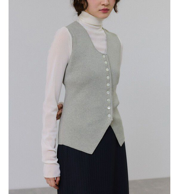 ADAM ET ROPE'「フルニードルニットジレ」|ベスト・ジレ|