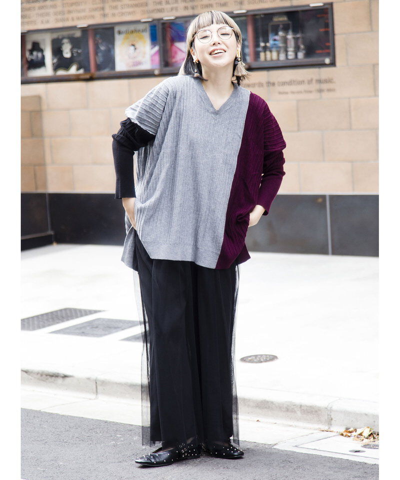  「切替ニットプルオーバー」|ニット・セーター|