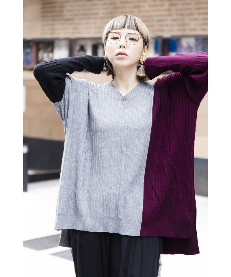  「切替ニットプルオーバー」|ニット・セーター|