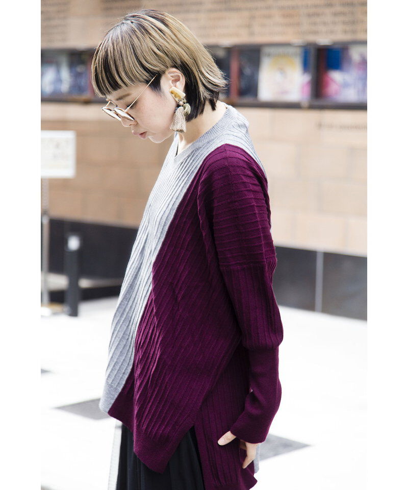  「切替ニットプルオーバー」|ニット・セーター|