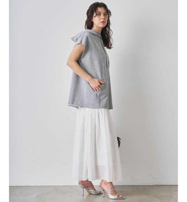  「【WEB限定】オーバーノースリーブパーカー」|Tシャツ・カットソー|