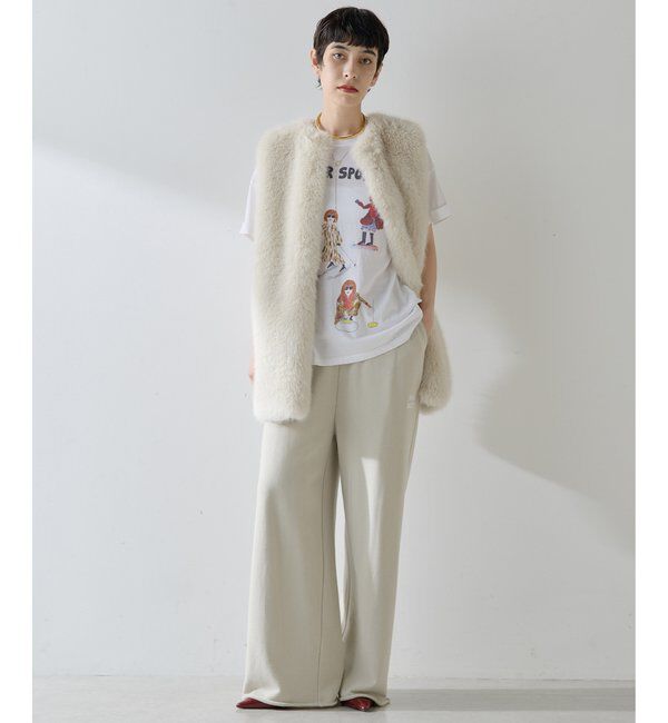 THE PAUSE「【THE PAUSE】フェイクファークルーネックジレ」|ベスト・ジレ|