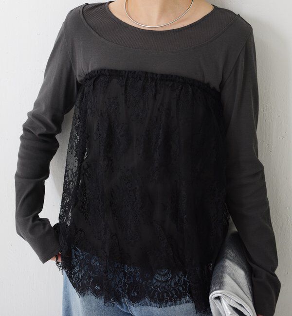  「【PAPILLONNER/パピヨネ】レースレイヤードミニスカート」|その他|ブラック