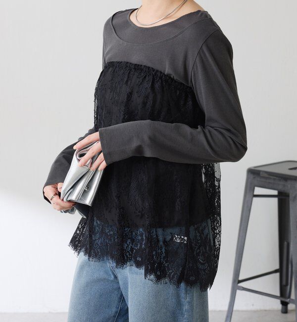  「【PAPILLONNER/パピヨネ】レースレイヤードミニスカート」|その他|