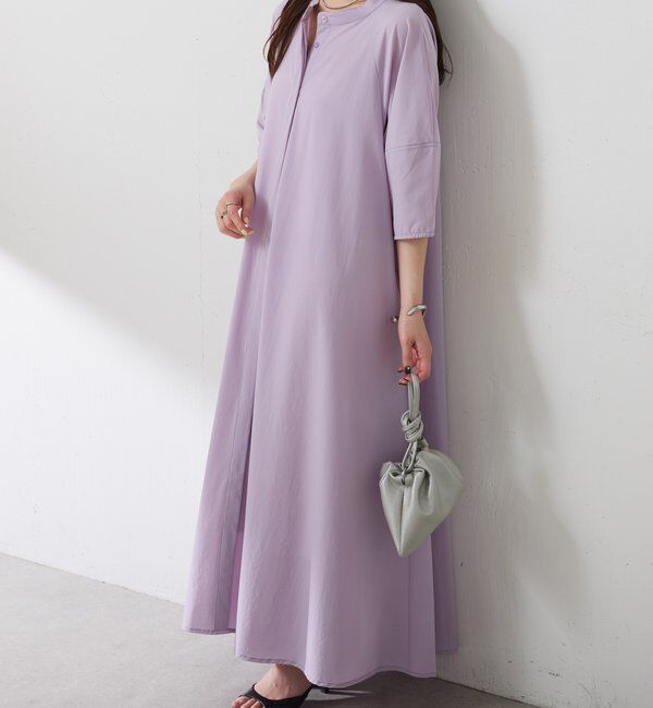  「クールタッチハーフスリーブワンピース」|ワンピース|パープル
