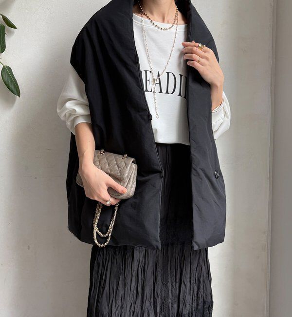  「【WEB限定】ストールライクファーバーダウンベスト」|ベスト・ジレ|ブラック