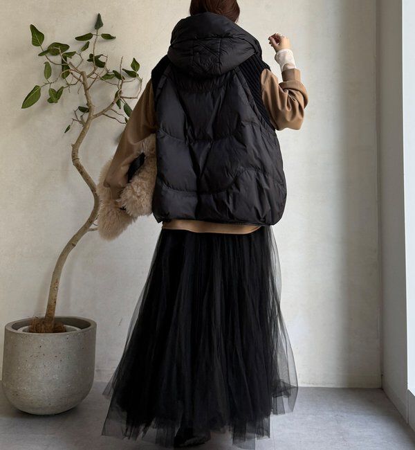  「【WEB限定】ニット切替ダウンベスト」|ベスト・ジレ|