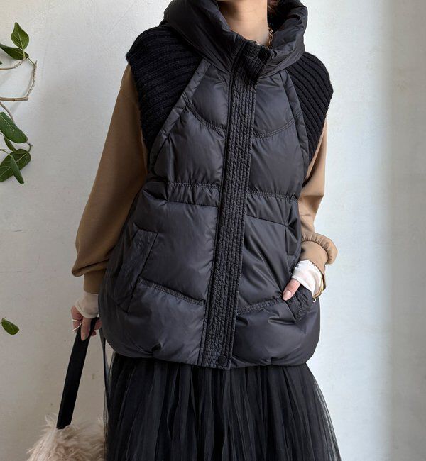  「【WEB限定】ニット切替ダウンベスト」|ベスト・ジレ|