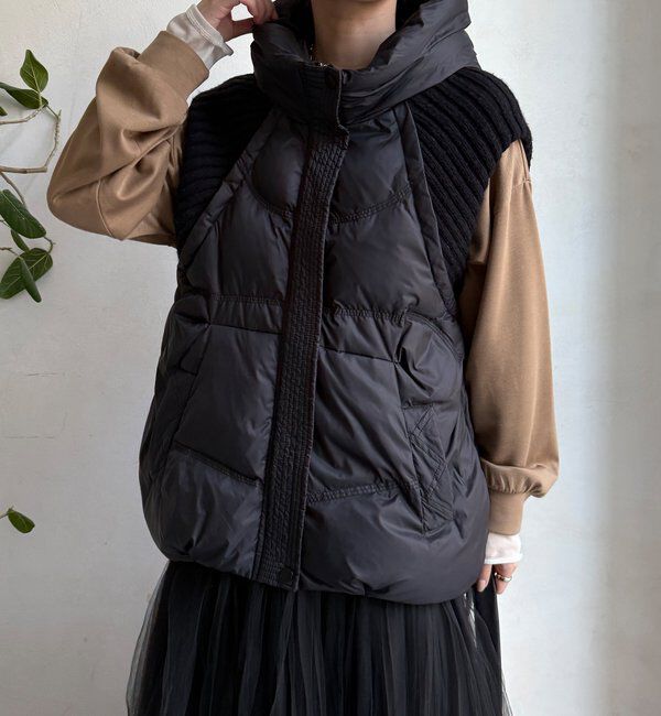  「【WEB限定】ニット切替ダウンベスト」|ベスト・ジレ|