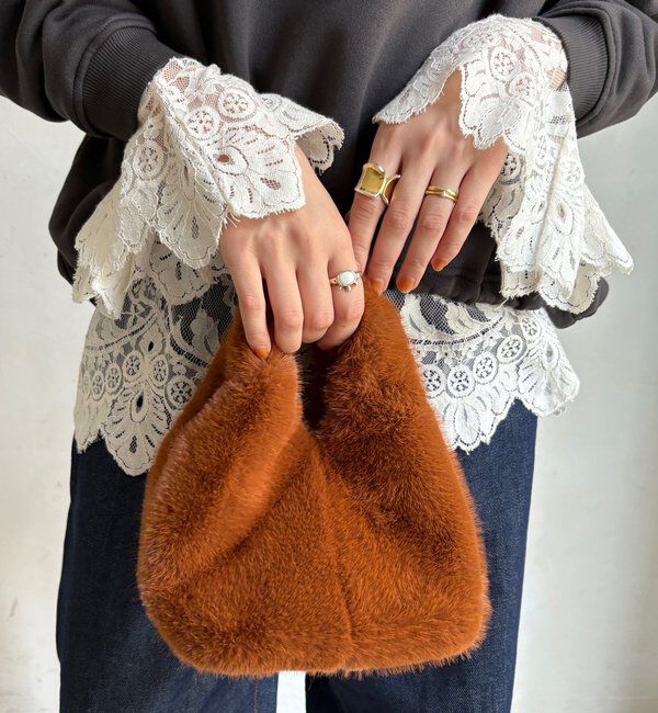  「【WEB限定】ファーバッグ」|トートバッグ|キャメル