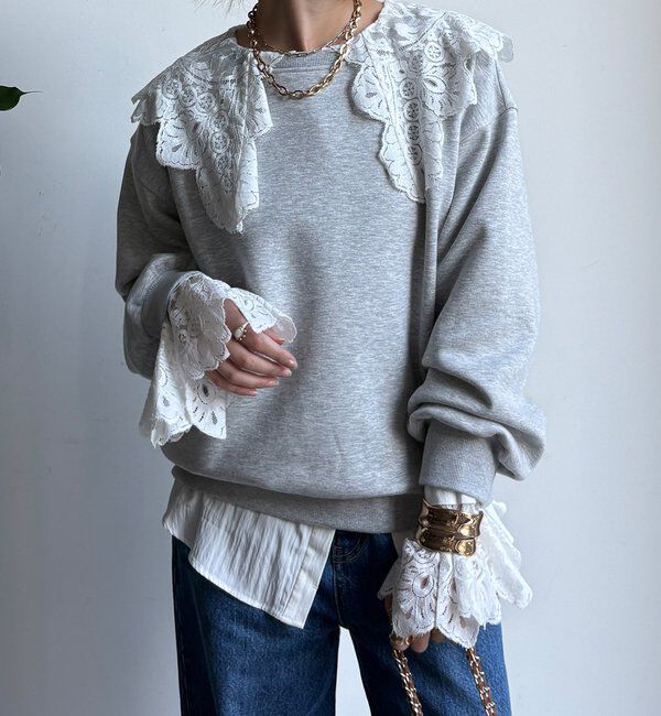  「【WEB限定】フォトプリントプルオーバー」|Tシャツ・カットソー|グレー