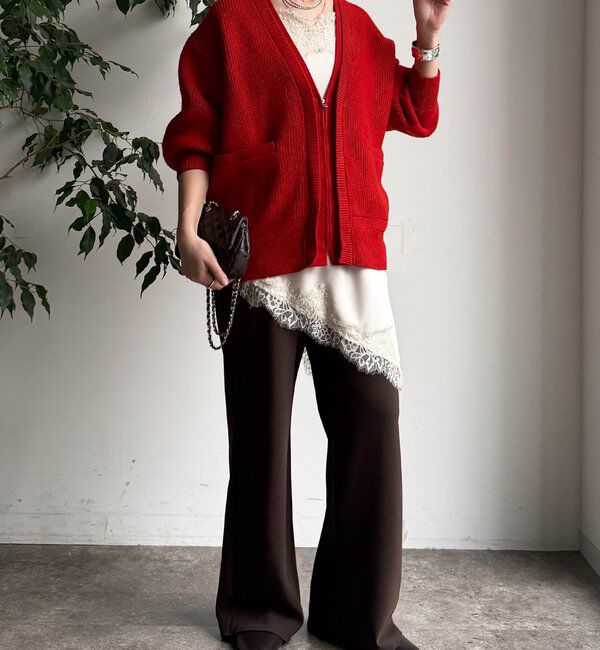  「ジップニットカーディガン」|カーディガン|