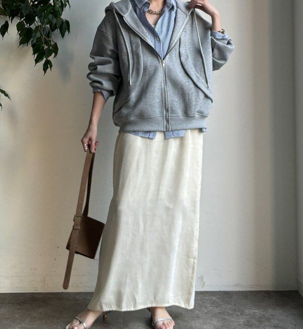  「【WEB限定】フロントウェーブ切替フーディー」|Tシャツ・カットソー|