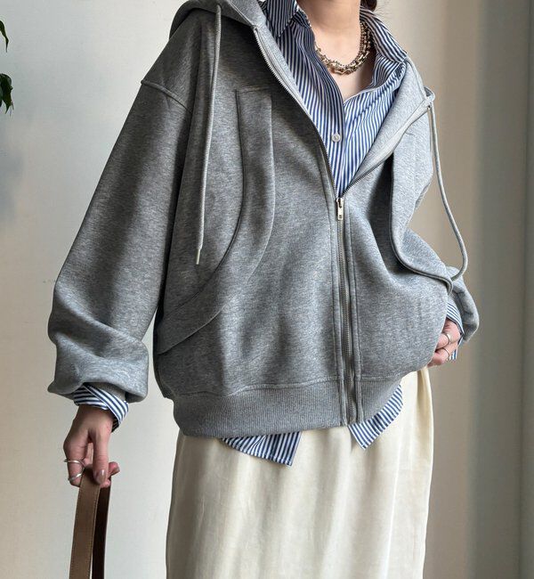  「【WEB限定】フロントウェーブ切替フーディー」|Tシャツ・カットソー|