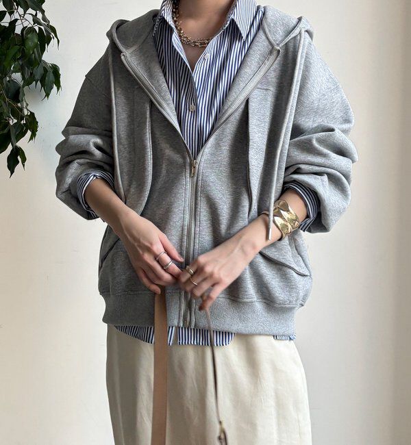  「【WEB限定】フロントウェーブ切替フーディー」|Tシャツ・カットソー|