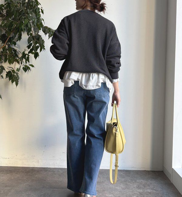  「裾異素材切替フリルカットソー」|Tシャツ・カットソー|