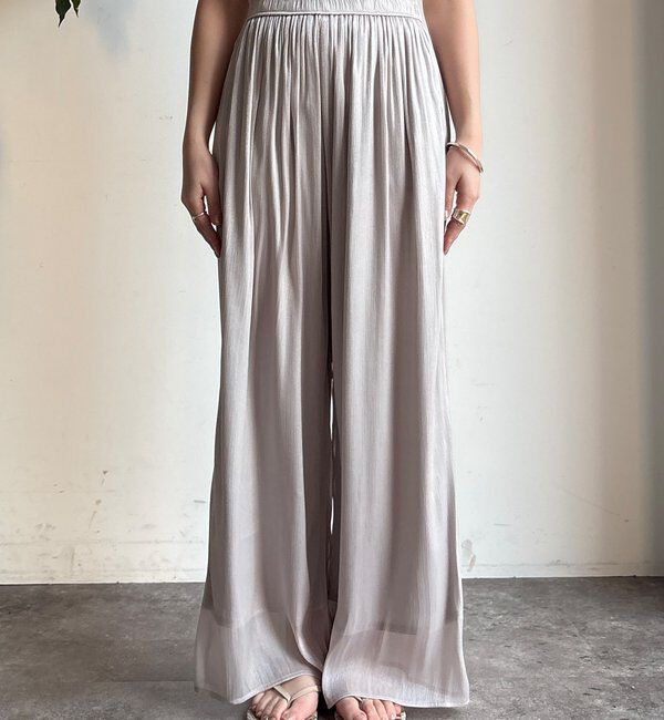  「【WEB限定】ギャザーワイドパンツ」|チノ|