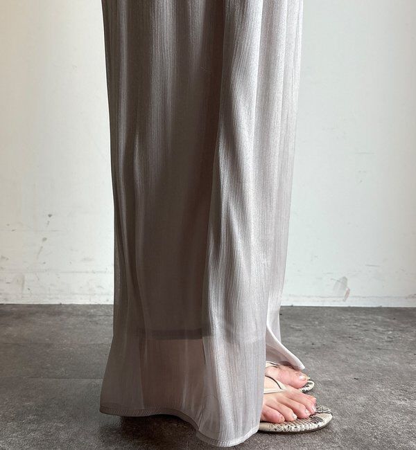  「【WEB限定】ギャザーワイドパンツ」|チノ|