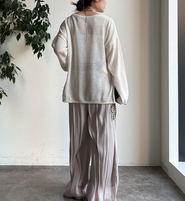  「【WEB限定】ギャザーワイドパンツ」|チノ|