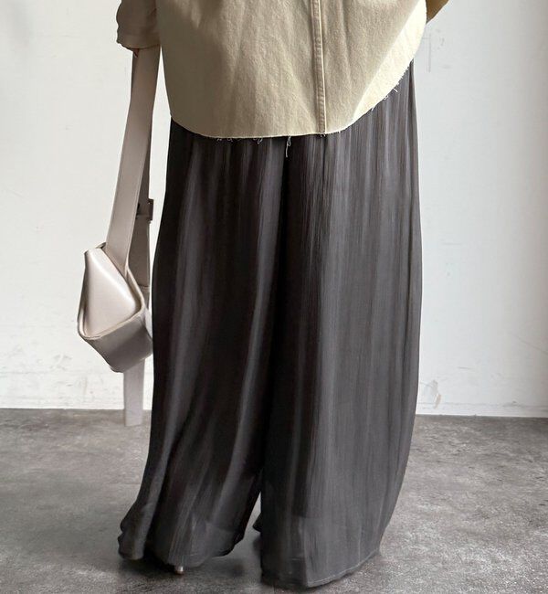  「【WEB限定】ギャザーワイドパンツ」|チノ|