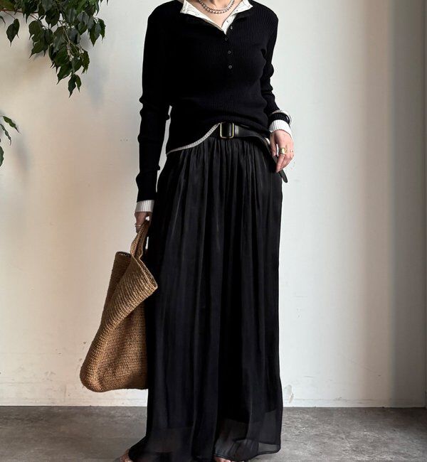  「【WEB限定】ギャザーワイドパンツ」|チノ|