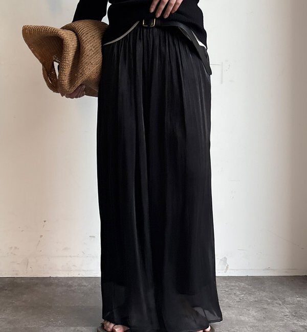  「【WEB限定】ギャザーワイドパンツ」|チノ|