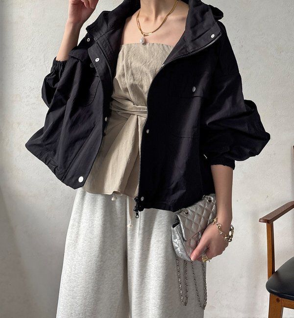  「【WEB限定】ドロストボリュームスリーブブルゾン」|ブルゾン・スタジャン|ブラック