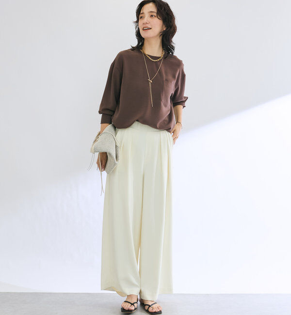  「【さらっと着やすい！/冷房・日焼け対策◎】ジョーゼットポケットブラウス」|シャツ・ブラウス|