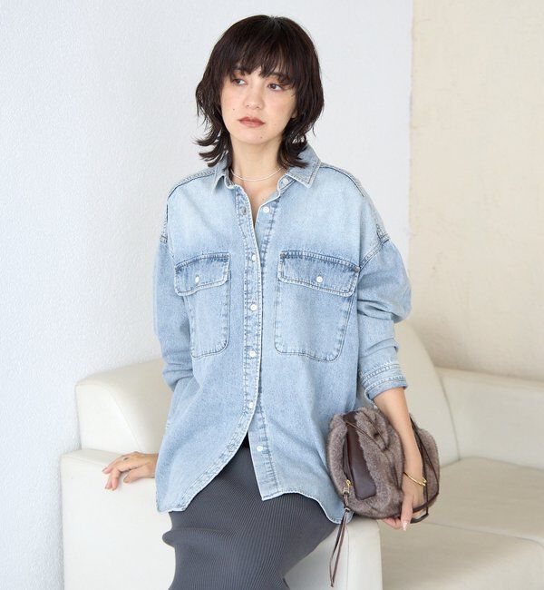  「【名品/リバイバル】【MONN.:.(モン)】Lightビッグデニムシャツ」|シャツ・ブラウス|