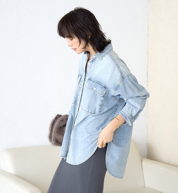  「【名品/リバイバル】【MONN.:.(モン)】Lightビッグデニムシャツ」|シャツ・ブラウス|