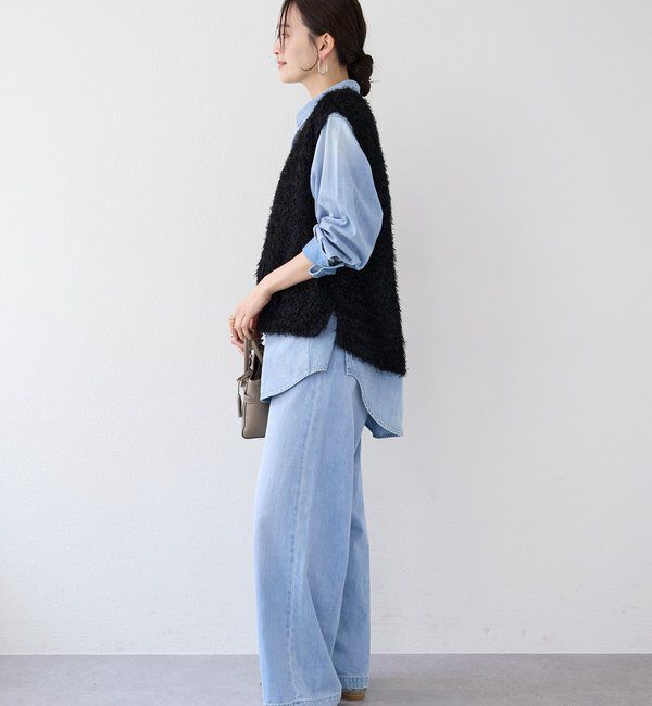  「【新色追加/着映え】フェザーチュールベスト」|ベスト・ジレ|