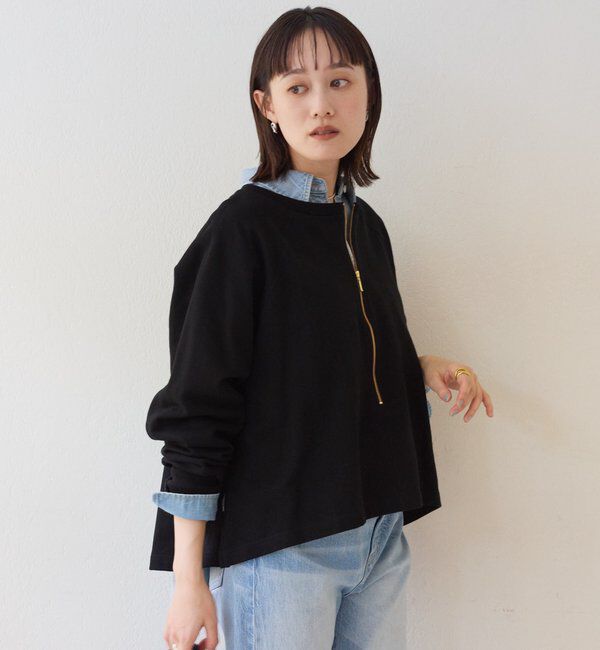  「【新色追加/抜け感◎】ハーフZIPスウェット」|Tシャツ・カットソー|