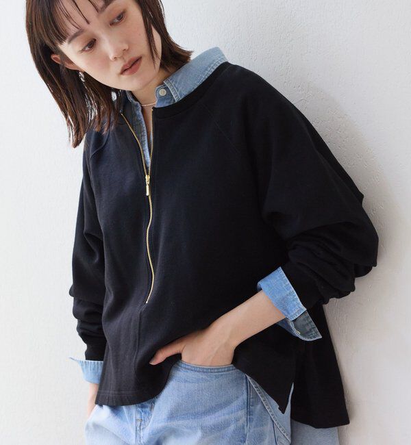  「【新色追加/抜け感◎】ハーフZIPスウェット」|Tシャツ・カットソー|