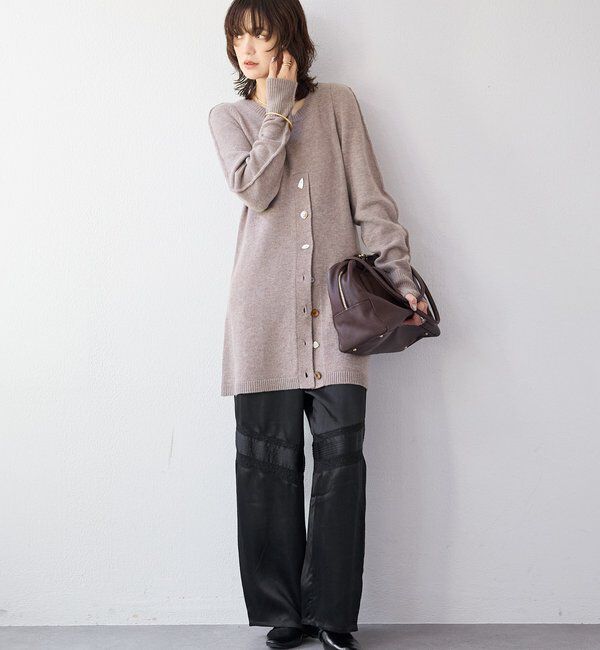  「【a Nice （ア ・ニース）】ピンタックレースパンツ」|チノ|