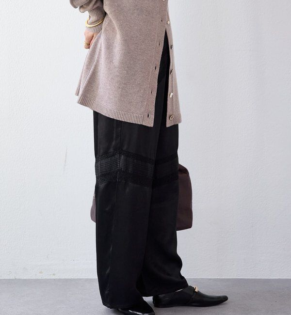  「【a Nice （ア ・ニース）】ピンタックレースパンツ」|チノ|