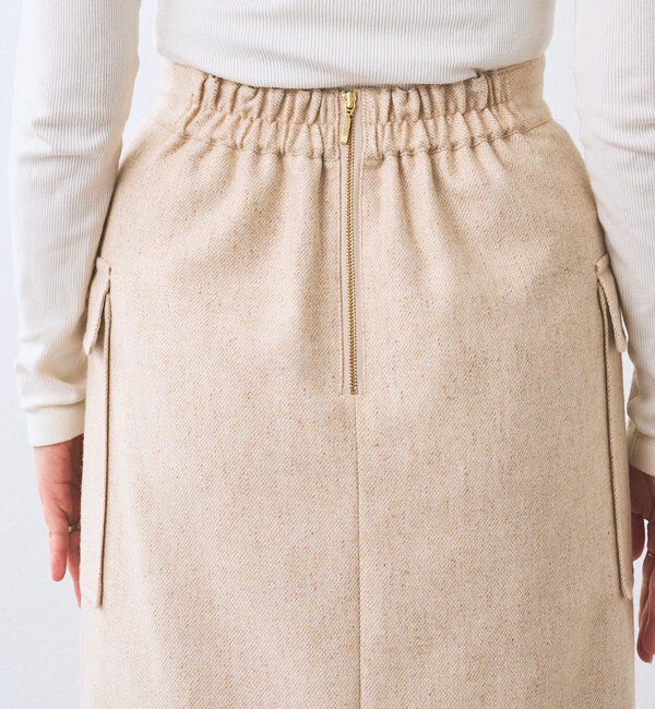  「【上品な装いに】エコツイードポケットスカート」|スカート|
