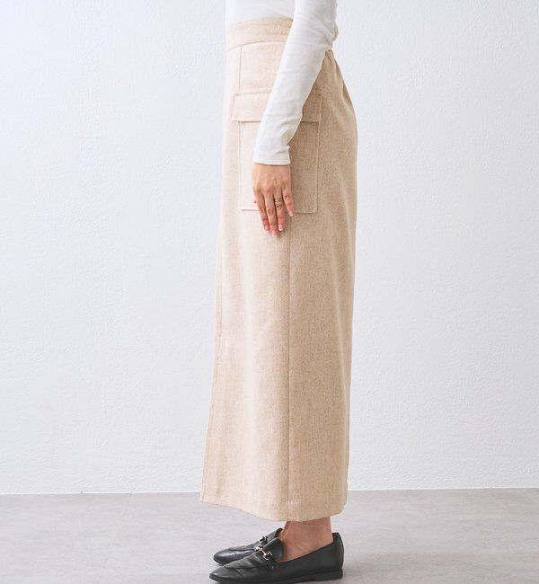  「【上品な装いに】エコツイードポケットスカート」|スカート|