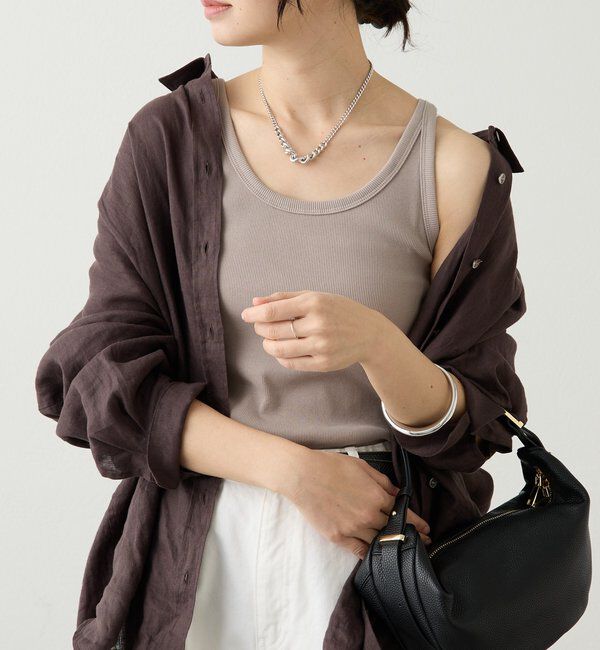  「予約【レイヤードスタイルに◎】ミニマルテレコタンク」|キャミソール|