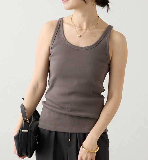  「予約【レイヤードスタイルに◎】ミニマルテレコタンク」|キャミソール|
