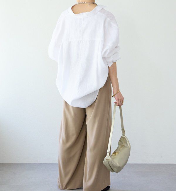  「予約【名品/サイズ展開あり】リネンワイドシャツ」|シャツ・ブラウス|